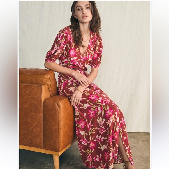 NWT Faherty $228 Sorrento Majorca Floral Maxi Dress XL - Picture 2 of 12